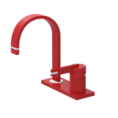 Rubinet 4" Centre Single Control Lav. Set (less drain) Red