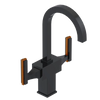 Rubinet Single Hole Dual Handle Lav. Set. (less drain) Black