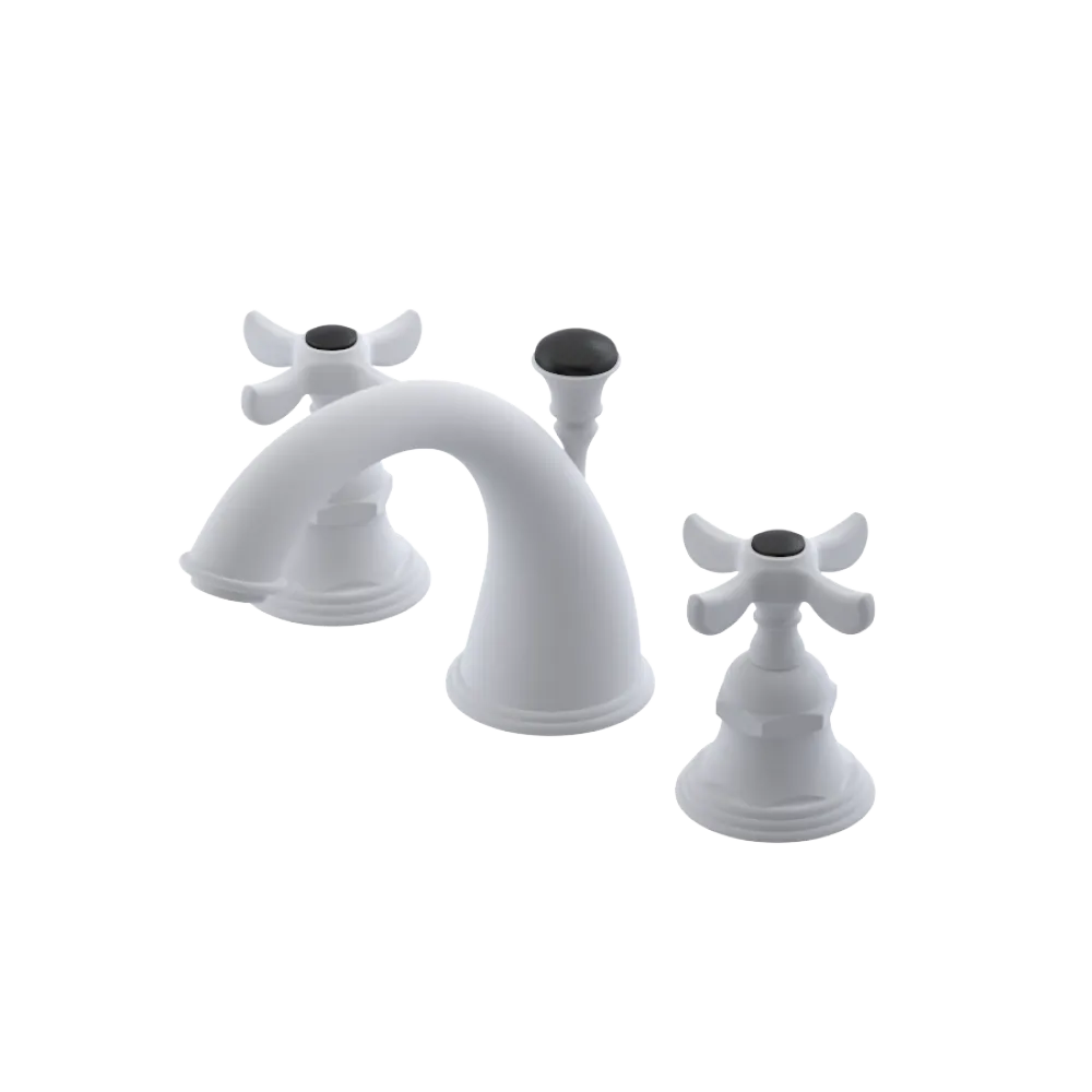 Rubinet Widespread Lav. Set. (less drain) Matt White