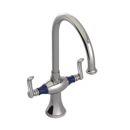 Rubinet Two Handle Single Hole Kitchen Set Polished Nickel