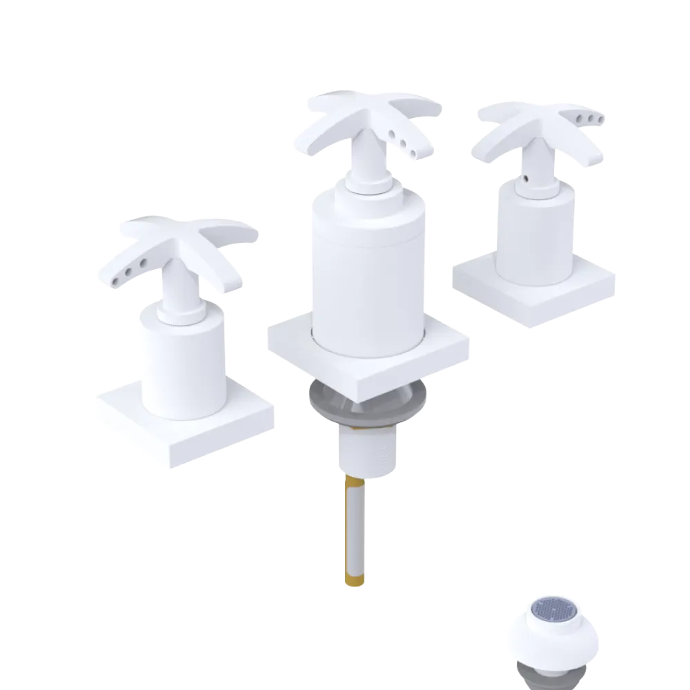 Rubinet Bidet Fitting with Spray, Diverter, and Vacuum Breaker (less drain) Matt White