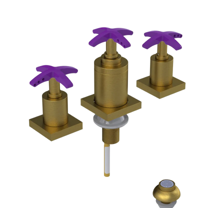 Rubinet Bidet Fitting with Spray, Diverter, and Vacuum Breaker (less drain) Antique Brass Matt