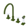 Rubinet Widespread Kitchen Set with Hand Spray Green Envy