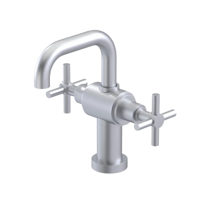 Rubinet Single Hole Dual Handle Lav. Set. (less drain) Satin Chrome