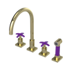 Rubinet Widespread Kitchen Set with Hand Spray Gold