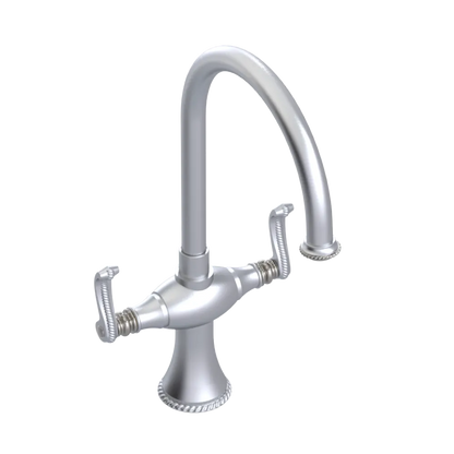 Rubinet Two Handle Single Hole Kitchen Set Satin Chrome