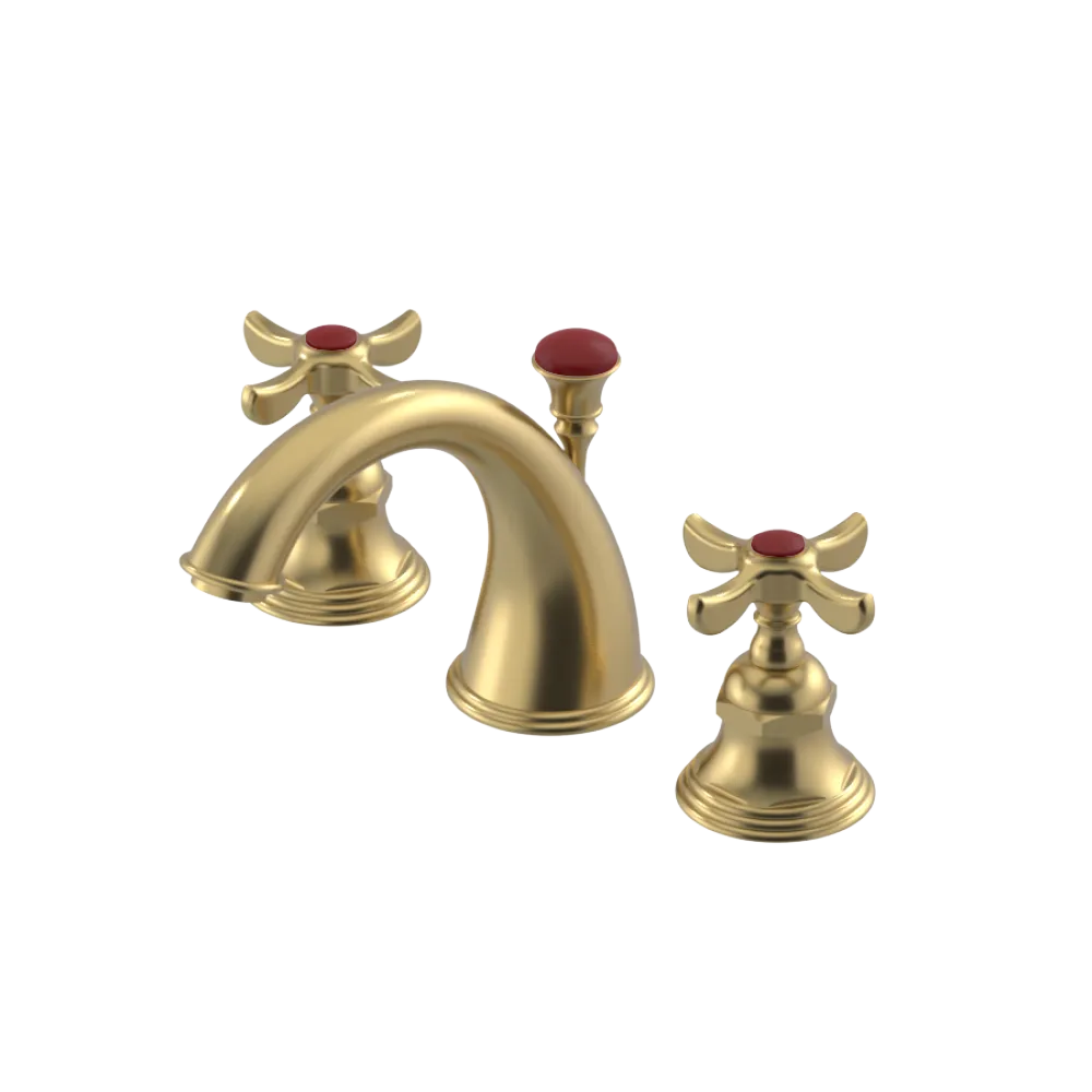Rubinet Widespread Lav. Set. (less drain) Satin Gold