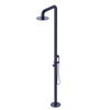 Rubinet Pressure Balance Outdoor Shower with Hand Held Shower & 10" Shower Head - 304 Stainless Steel Midnight Blue