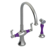 Rubinet Two Handle Single Hole Kitchen Set with Hand Spray Satin Nickel