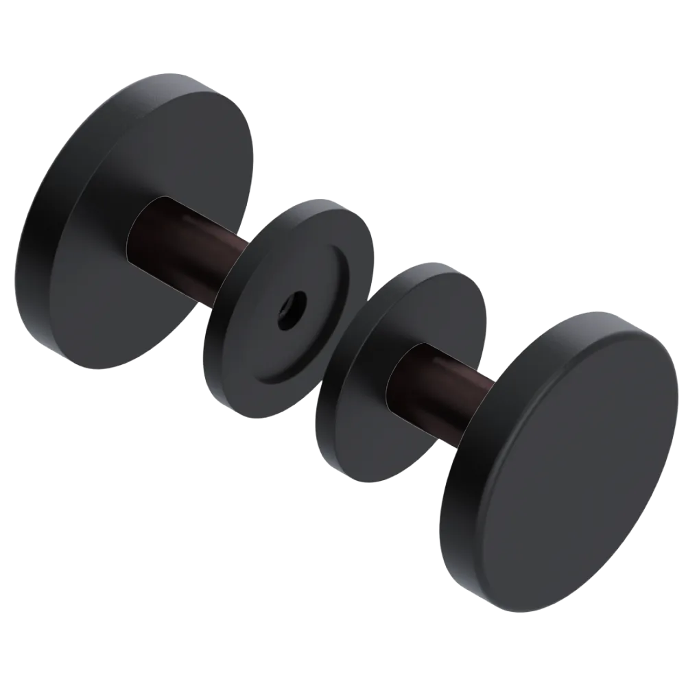 Rubinet Shower Door Knob (set) Matt Black