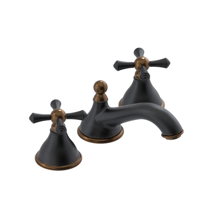 Rubinet Widespread Lav. Set. (less drain) Matt Black