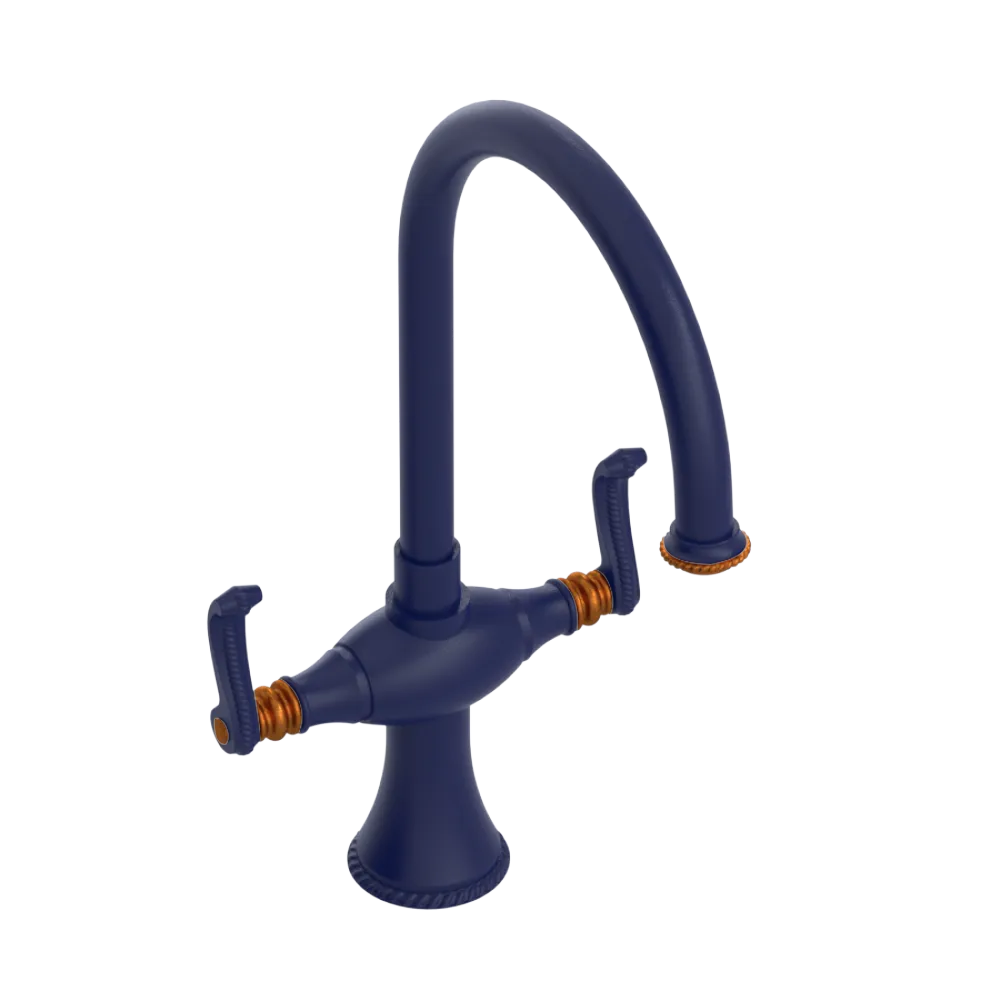 Rubinet Two Handle Single Hole Kitchen Set Midnight Blue