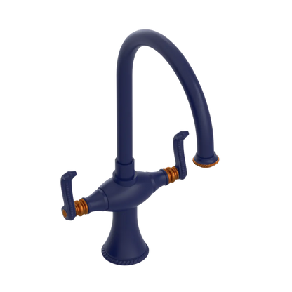 Rubinet Two Handle Single Hole Kitchen Set Midnight Blue