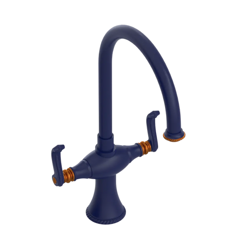 Rubinet Two Handle Single Hole Kitchen Set Midnight Blue