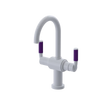 Rubinet Single Hole Dual Handle Lav. Set. (less drain) White