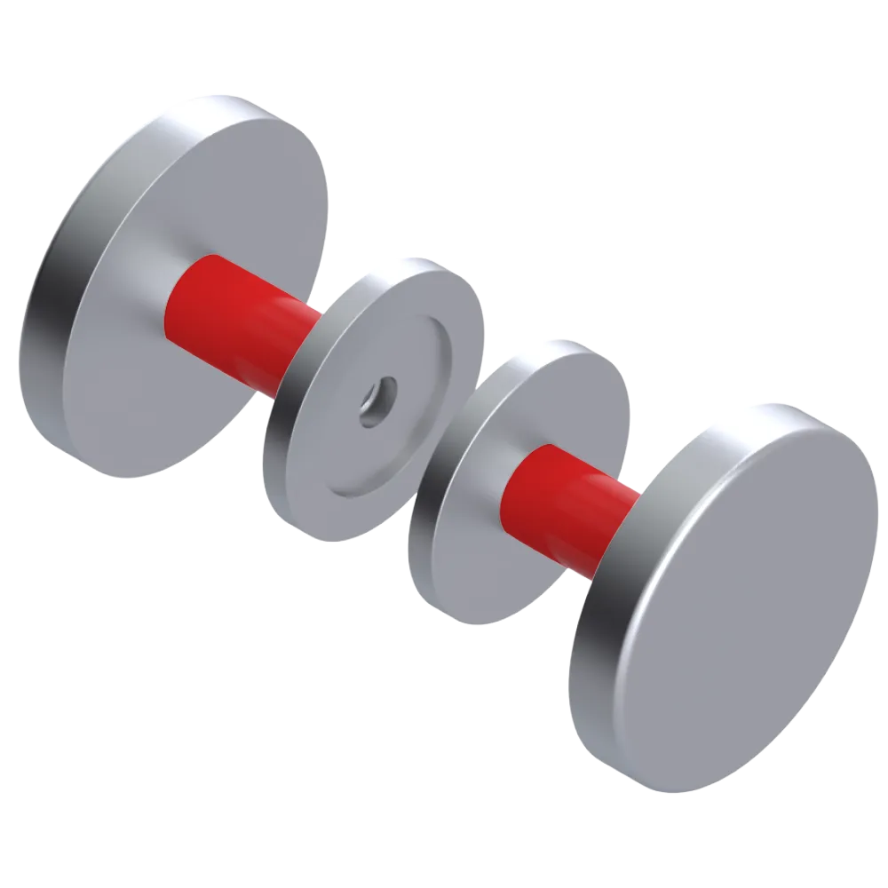 Rubinet Shower Door Knob (set) Satin Chrome