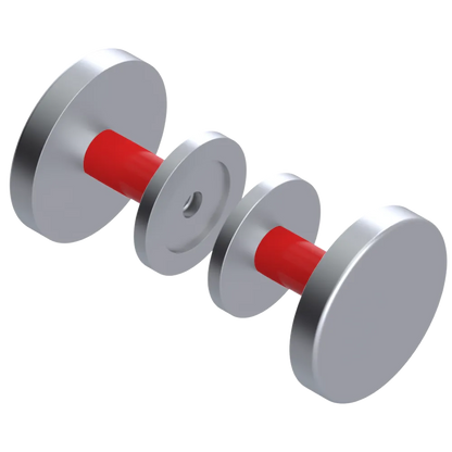 Rubinet Shower Door Knob (set) Satin Chrome