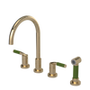 Rubinet Widespread Kitchen Set with Hand Spray Gold