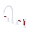 Rubinet Widespread Kitchen Set with Hand Spray White