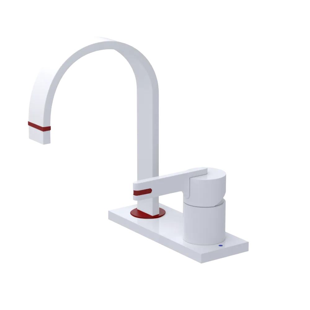 Rubinet 4" Centre Single Control Lav. Set (less drain) White