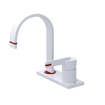 Rubinet 4" Centre Single Control Lav. Set (less drain) White