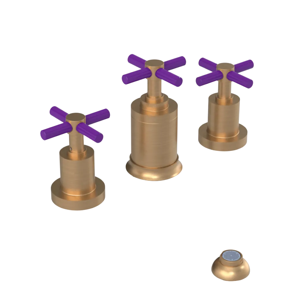 Rubinet Bidet Fitting with Spray, Diverter, and Vacuum Breaker (less drain) Satin Gold