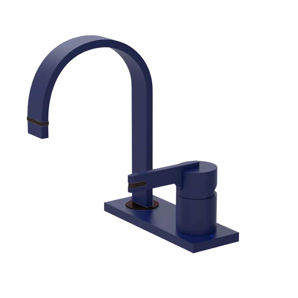 Rubinet 4" Centre Single Control Lav. Set (less drain) Midnight Blue