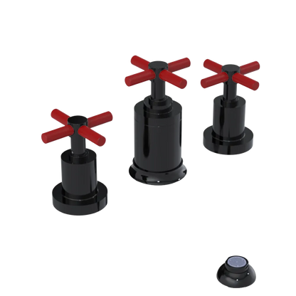 Rubinet Bidet Fitting with Spray, Diverter, and Vacuum Breaker (less drain) Black