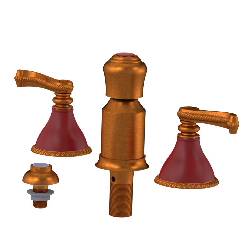 Rubinet Bidet Fitting with Spray, Diverter, and Vacum Breaker (Less Drain) Antique Copper Matt
