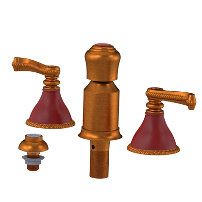Rubinet Bidet Fitting with Spray, Diverter, and Vacum Breaker (Less Drain) Antique Copper Matt