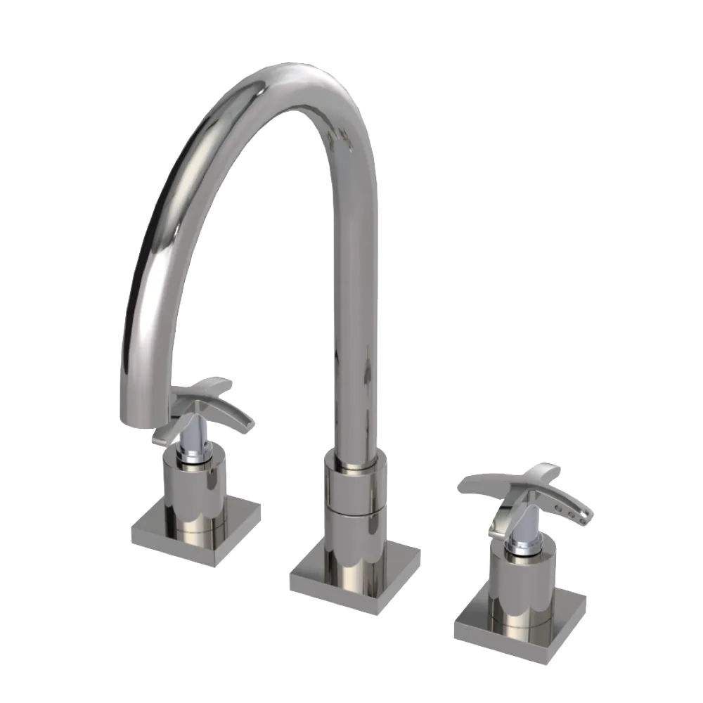 Rubinet Widespread Kitchen Set Polished Nickel