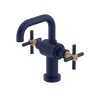 Rubinet Single Hole Dual Handle Lav. Set. (less drain) Midnight Blue