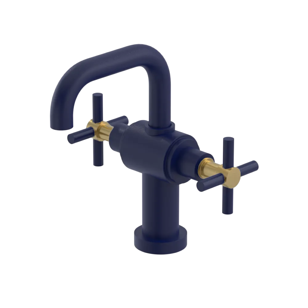 Rubinet Single Hole Dual Handle Lav. Set. (less drain) Midnight Blue