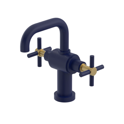 Rubinet Single Hole Dual Handle Lav. Set. (less drain) Midnight Blue