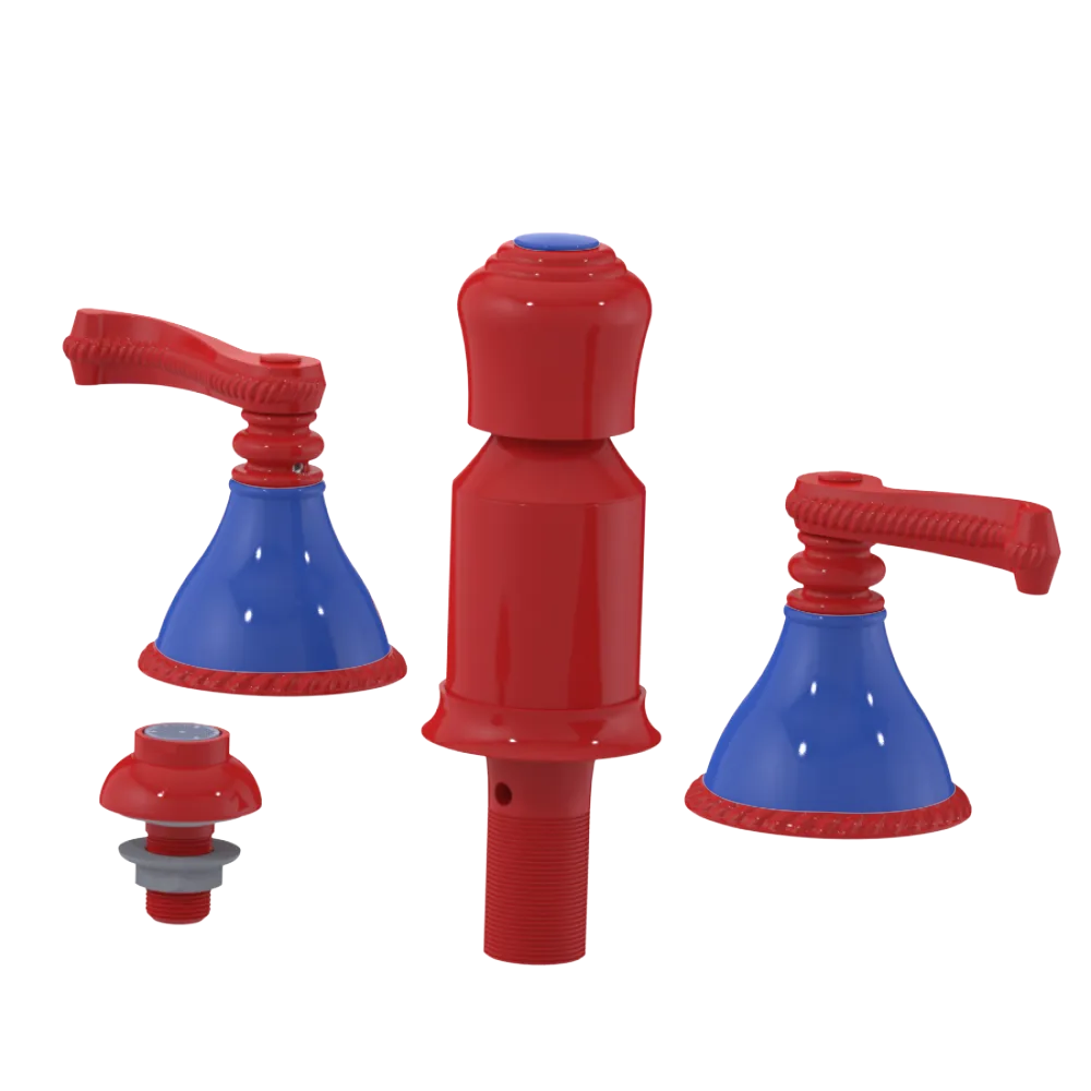 Rubinet Bidet Fitting with Spray, Diverter, and Vacum Breaker (Less Drain) Red