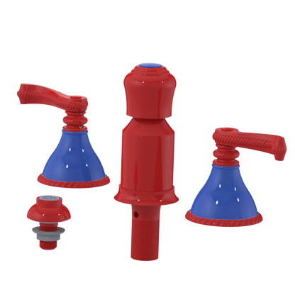 Rubinet Bidet Fitting with Spray, Diverter, and Vacum Breaker (Less Drain) Red