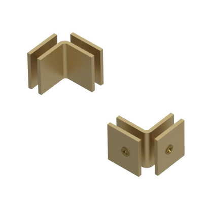 Rubinet 90 Glass to Glass Open Face Satin Brass