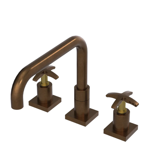 Rubinet Widespread Kitchen Set with Genesis Spout Tuscan Brass