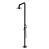 Rubinet Pressure Balance Outdoor Shower with Hand Held Shower & 10" Shower Head - 304 Stainless Steel Black