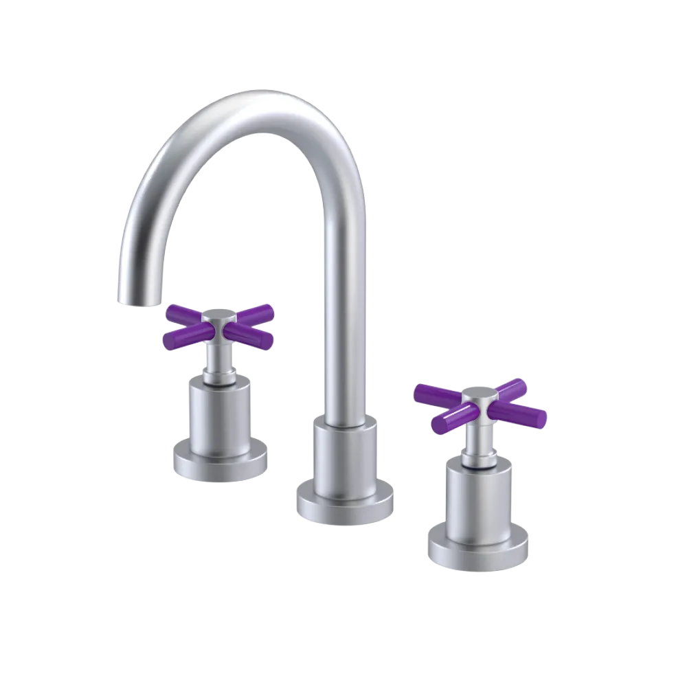 Rubinet Widespread Lav. Set. (less drain) Satin Chrome