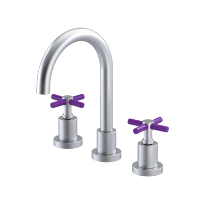 Rubinet Widespread Lav. Set. (less drain) Satin Chrome