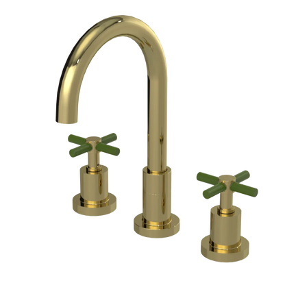 Rubinet Widespread Kitchen Set with LaSalle Spout Natural Brass