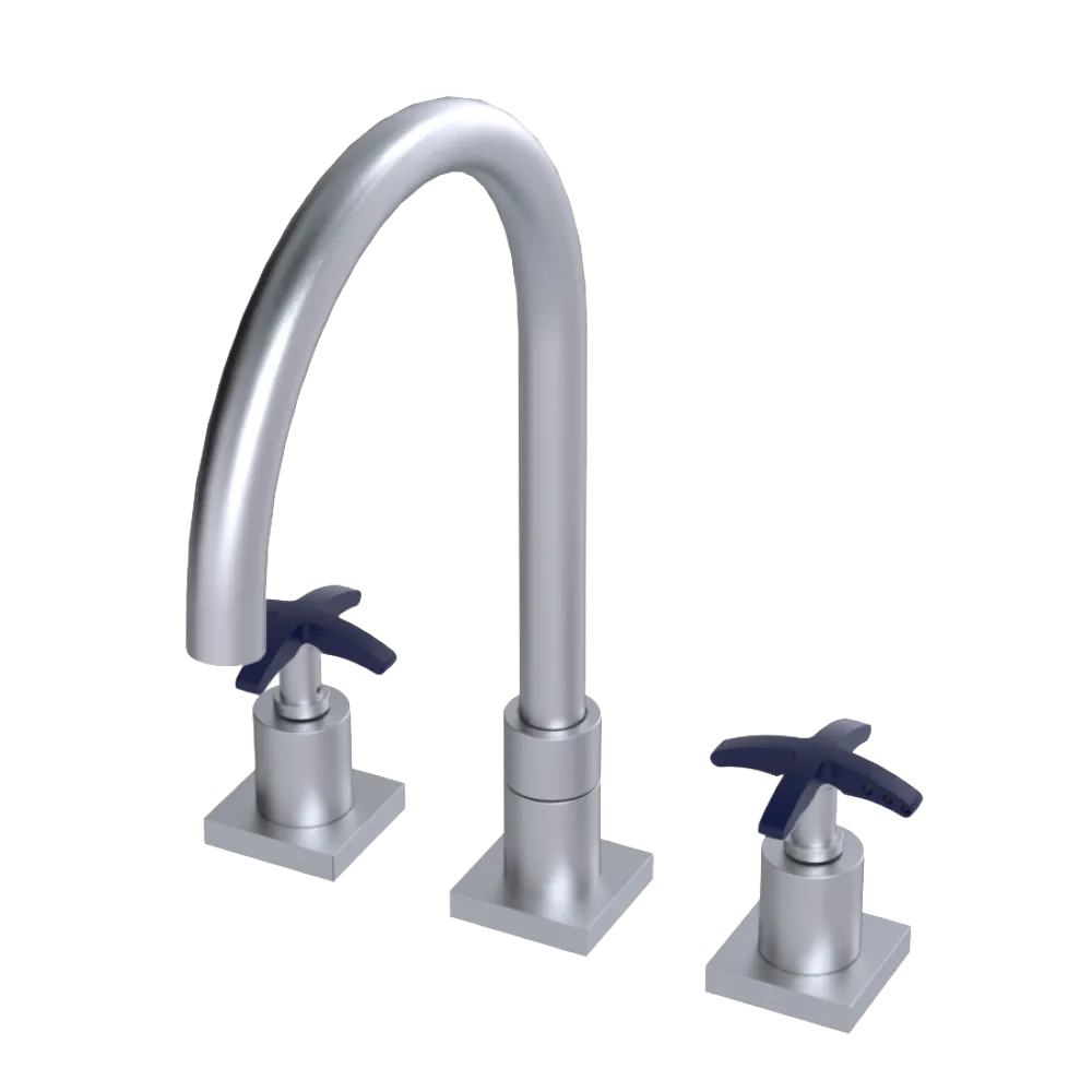 Rubinet Widespread Kitchen Set Satin Chrome