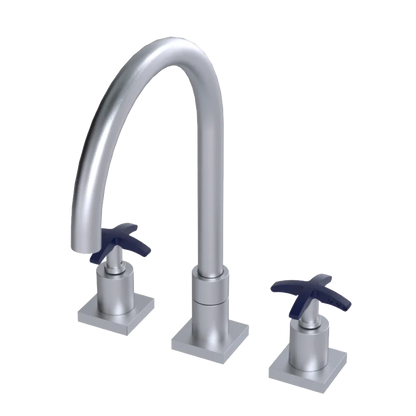 Rubinet Widespread Kitchen Set Satin Chrome