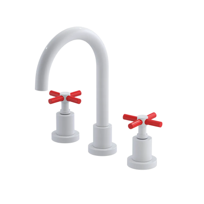 Rubinet Widespread Lav. Set. (less drain) White
