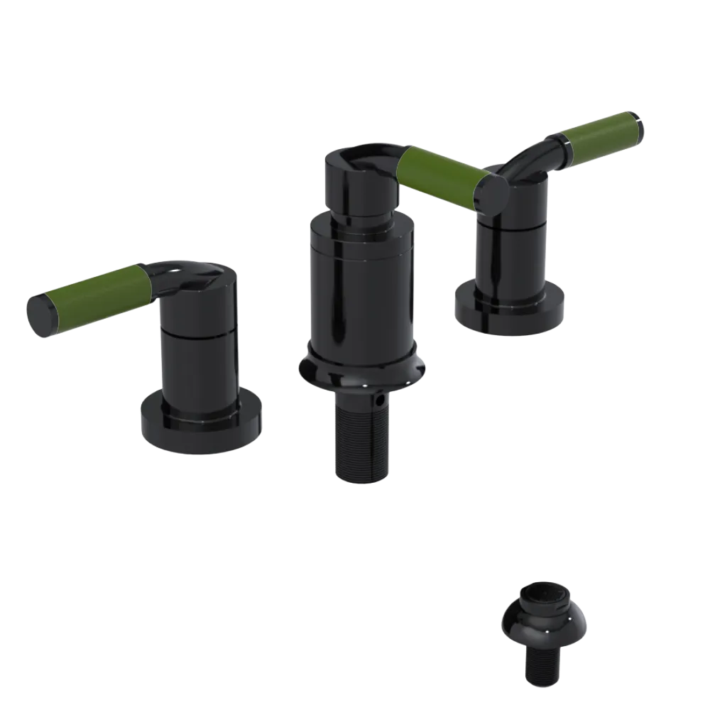 Rubinet Bidet Fitting with Spray, Diverter, and Vacuum Breaker (less drain) Black