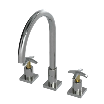 Rubinet Widespread Kitchen Set Satin Nickel