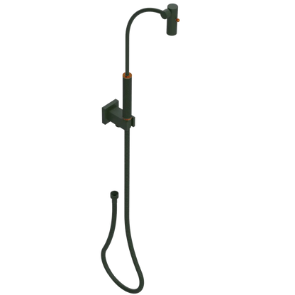 Rubinet Hand Held Shower Bidet with Extended Reach & Dual Function Spray Including Wall Bracket with Supply & Hose (Square) Green Envy