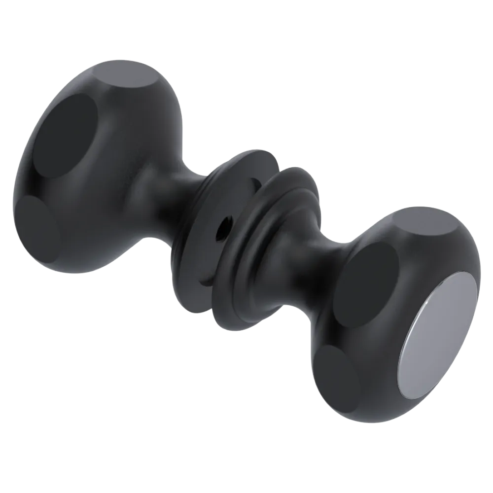 Rubinet Shower Door Knob (set) Matt Black