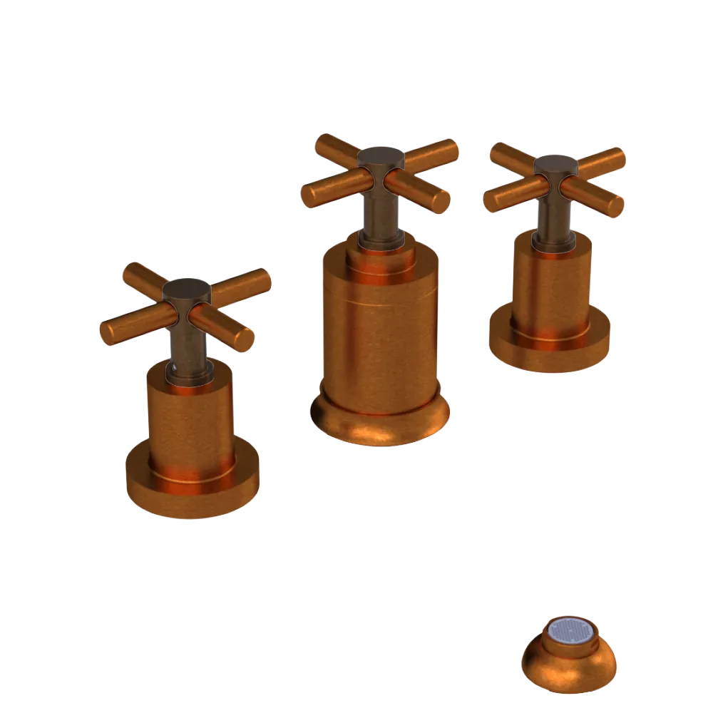 Rubinet Bidet Fitting with Spray, Diverter, and Vacuum Breaker (less drain) Antique Copper Matt